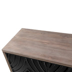 Sideboard Cabinet with 4 Patterned Doors and 2 Shelves