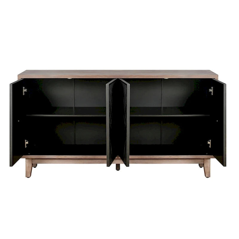 Sideboard Cabinet with 4 Patterned Doors and 2 Shelves