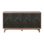 Sideboard Cabinet with 4 Patterned Doors and 2 Shelves