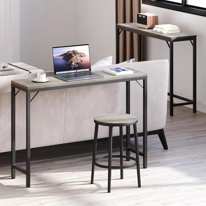2-Tier Console Table with V-Shaped Metal Frame