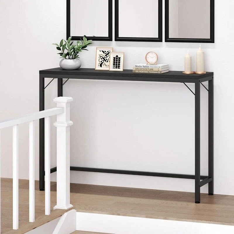 2-Tier Console Table with V-Shaped Metal Frame