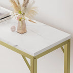 2-Tier Console Table with V-Shaped Metal Frame