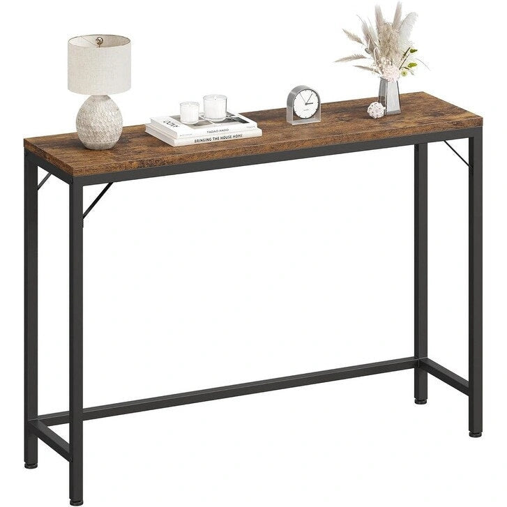 2-Tier Console Table with V-Shaped Metal Frame