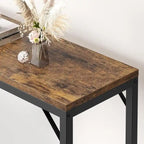 2-Tier Console Table with V-Shaped Metal Frame