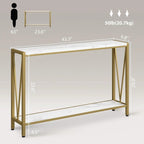2-Tier Console Table with V-Shaped Metal Frame