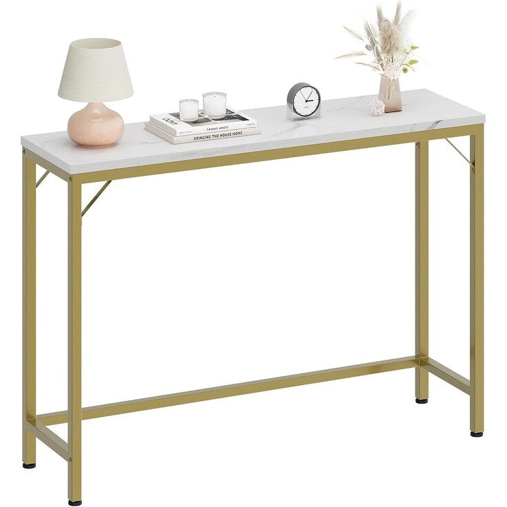 2-Tier Console Table with V-Shaped Metal Frame