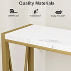 2-Tier Console Table with V-Shaped Metal Frame