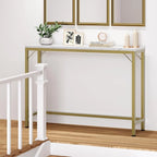 2-Tier Console Table with V-Shaped Metal Frame