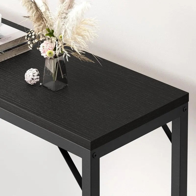 2-Tier Console Table with V-Shaped Metal Frame