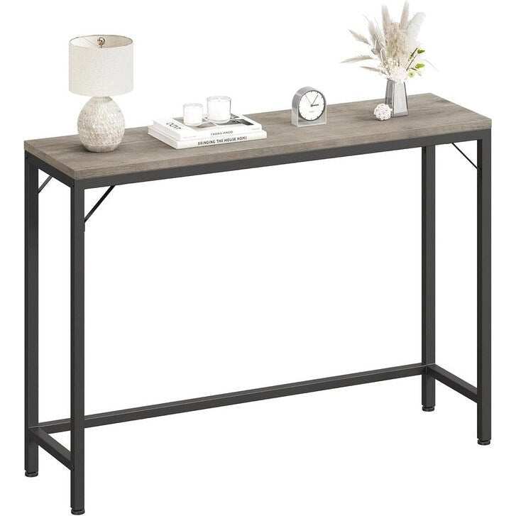 2-Tier Console Table with V-Shaped Metal Frame